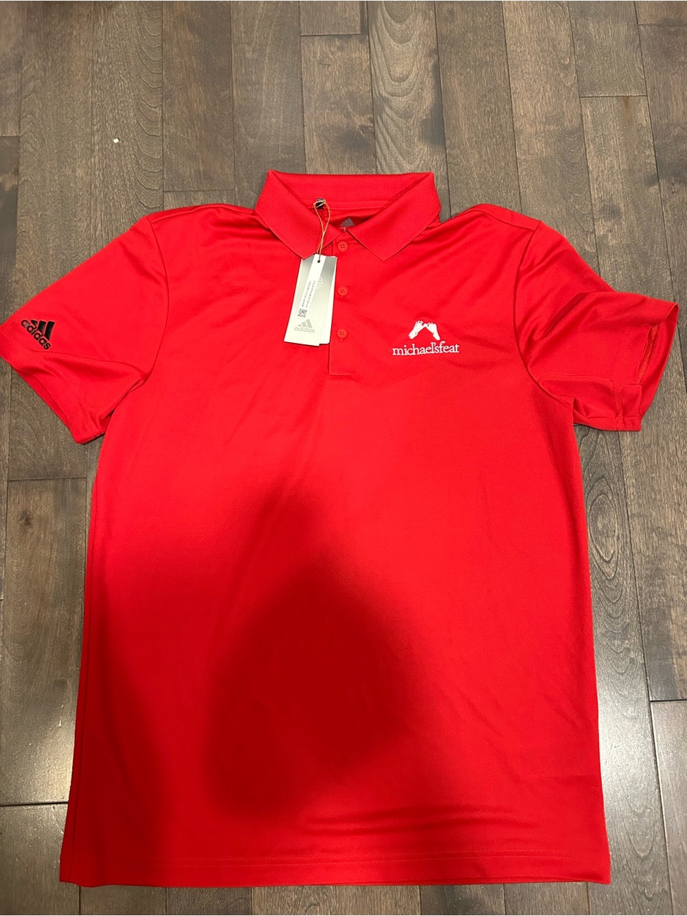 adidas Red Men's Performance Polo with Michael's Feat Logo